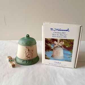 M. I. Hummel Christmas Bell 1991 Third Edition "Hear Ye, Hear Ye" Goebel Vintage